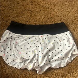 Lululemon Athletica White and Black Athletic Shorts